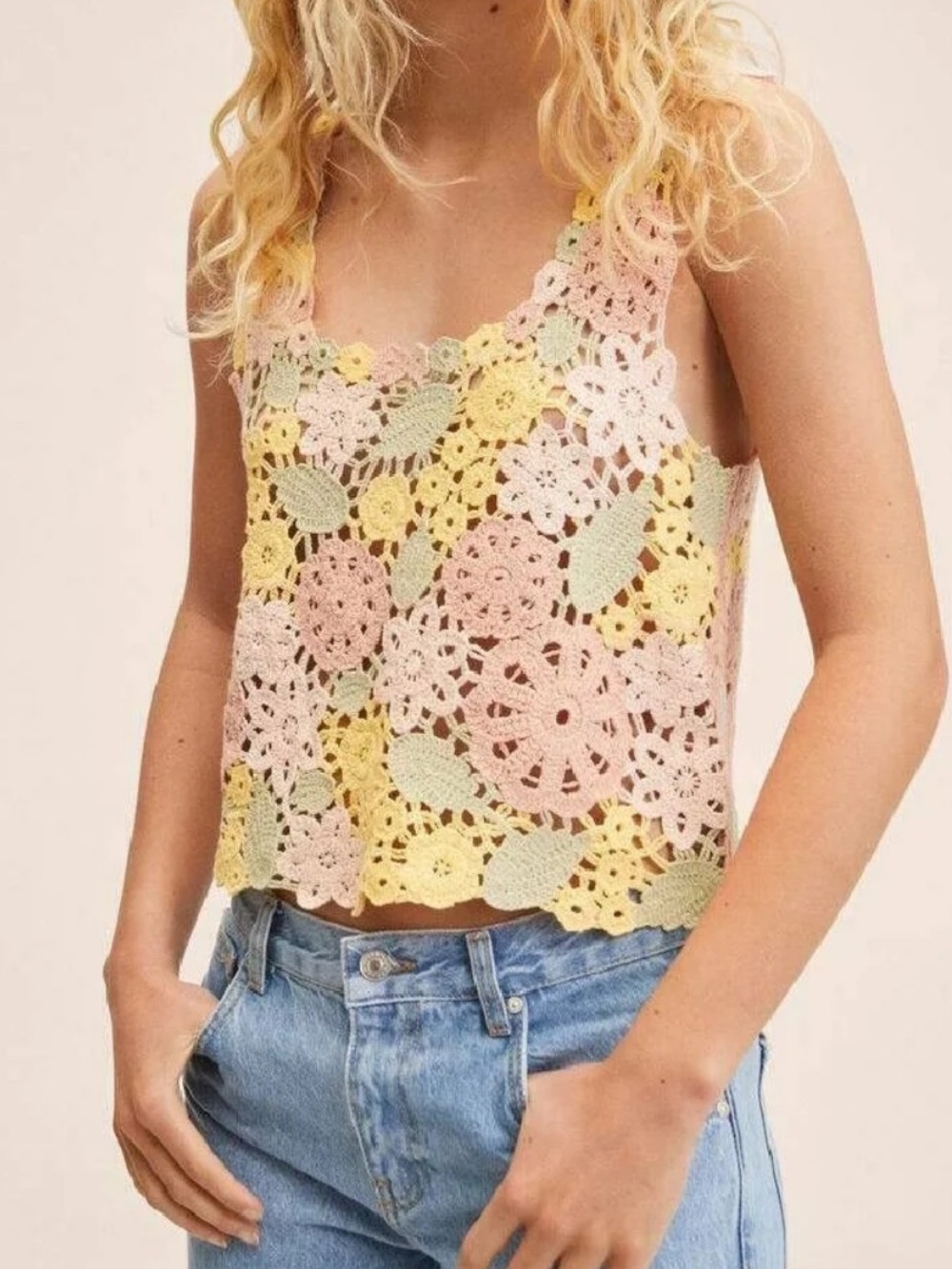 Pastel Crocheted Tank Top